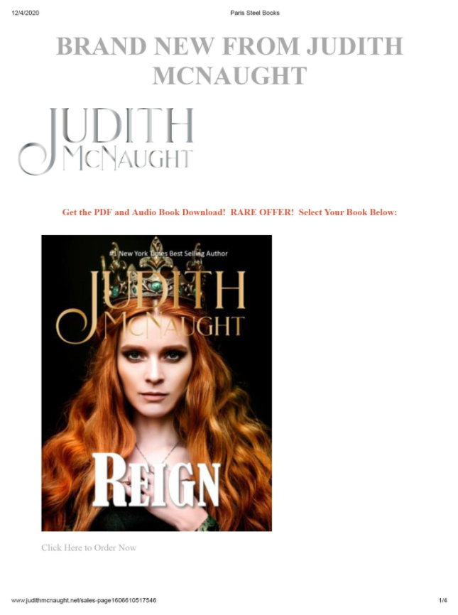 Image supposedly showing REIGN by Judith McNaught for sale