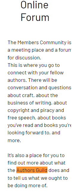 Text on the UWO website stolen from the Authors Guild website, from which UWO has omitted to remove the Authors Guild name