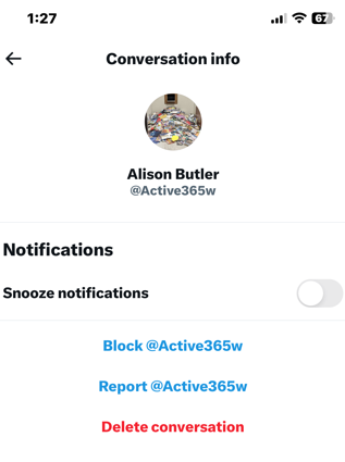 X profile for "Alison Butler", @Active365w