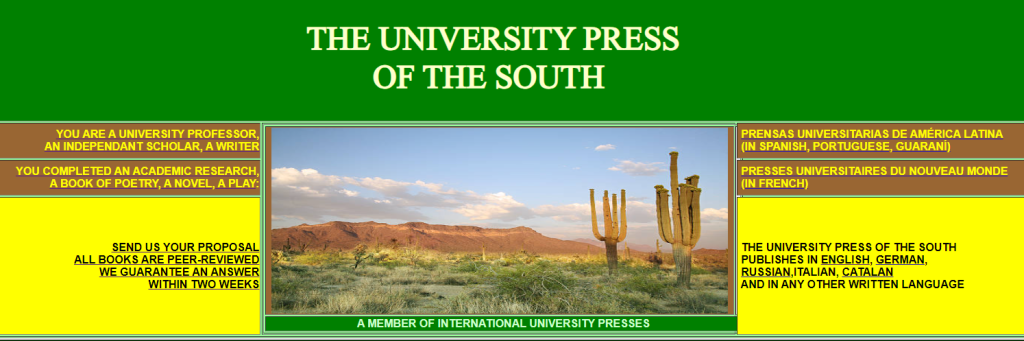 Header image: University Press of the South website header